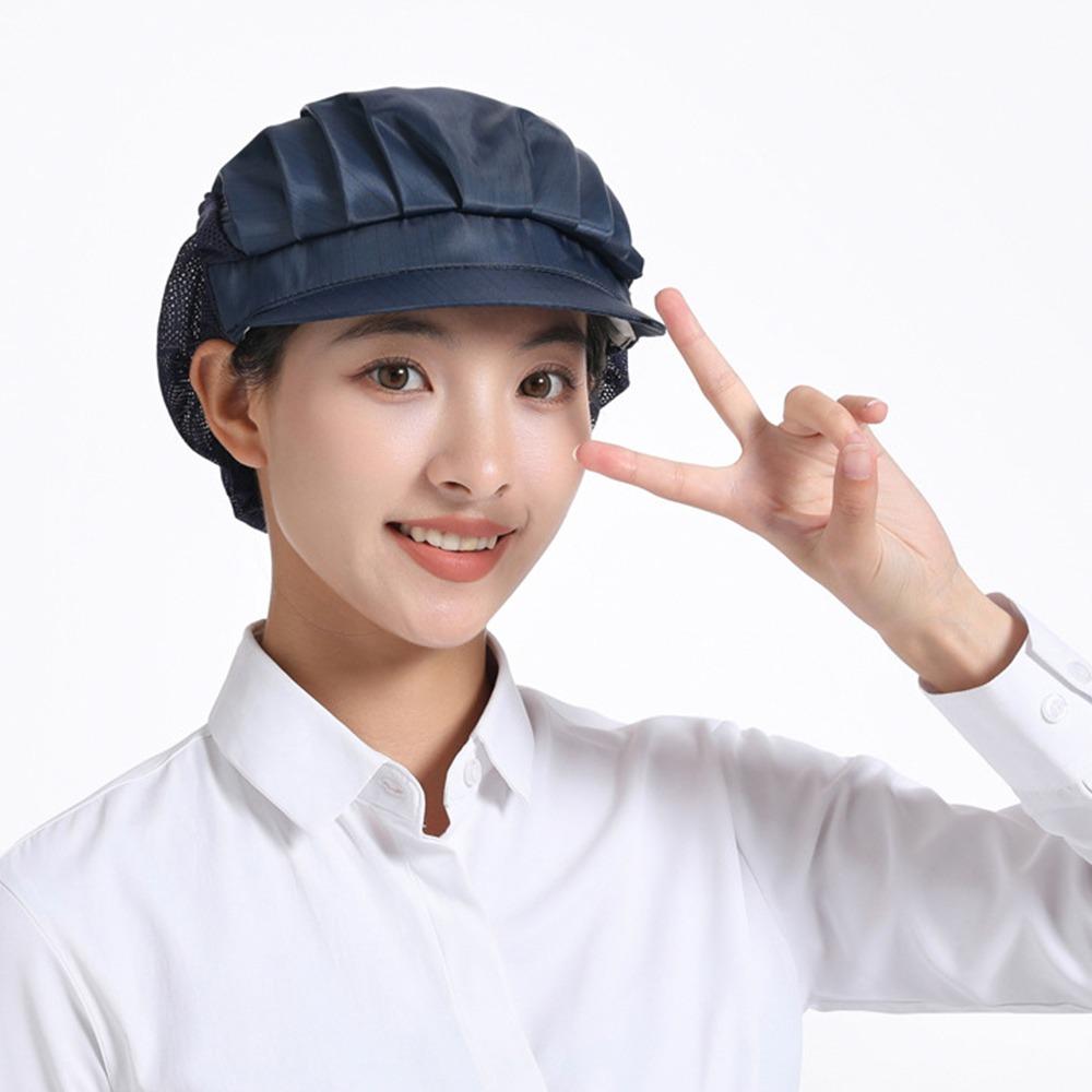 

Cotton Dust Proof Cap Lightweight Work Headband New Bundled Hair Accessories Canteen Catering Navy1