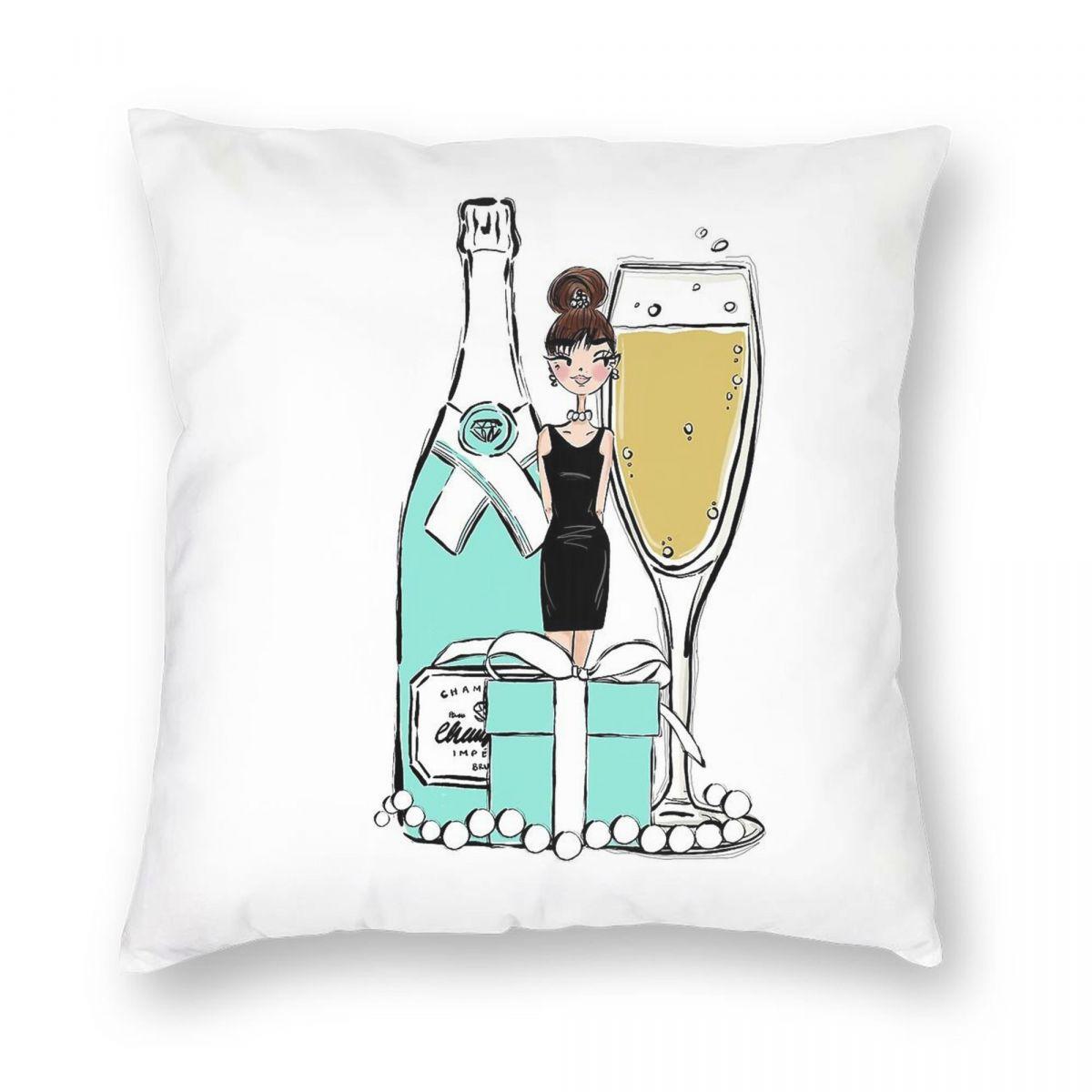

Breakfast At Tiffanys Square Pillowcase Polyester Linen Velvet Creative Zip Decorative Pillow Case Bed Cushion Cover 30x30cm