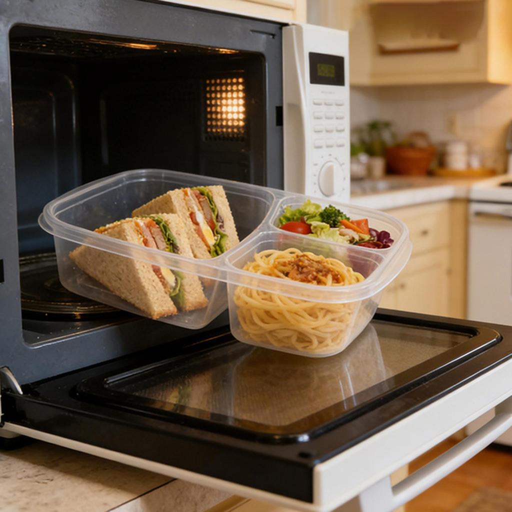 Meal Prep Containers 3-Compartment Lunch Storage Box School Food Container For Home Office Camping Picnic School Restaurant