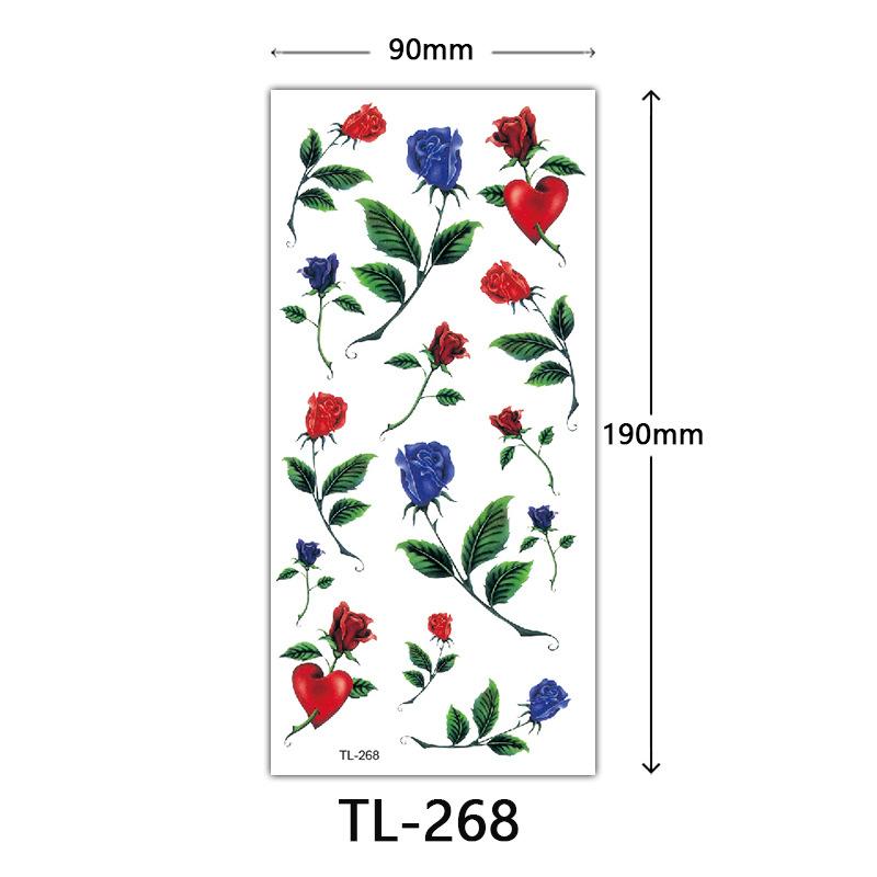 Blumen Tattoo Aufkleber, Farbige Skizzen Tattoo Aufkleber, Englische Buchstaben, Hochzeitsfotografie Tattoo