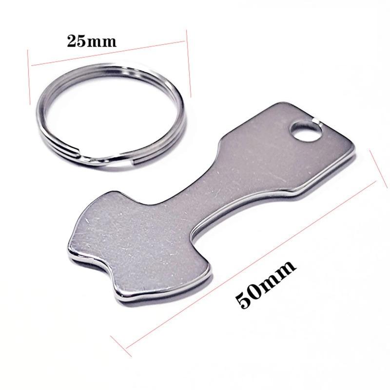 Metal Key Ring Shopping Cart Tokens Stainless Steel Keyring Keychain Shopping Cart Token Coins Protable Unlock Release Key