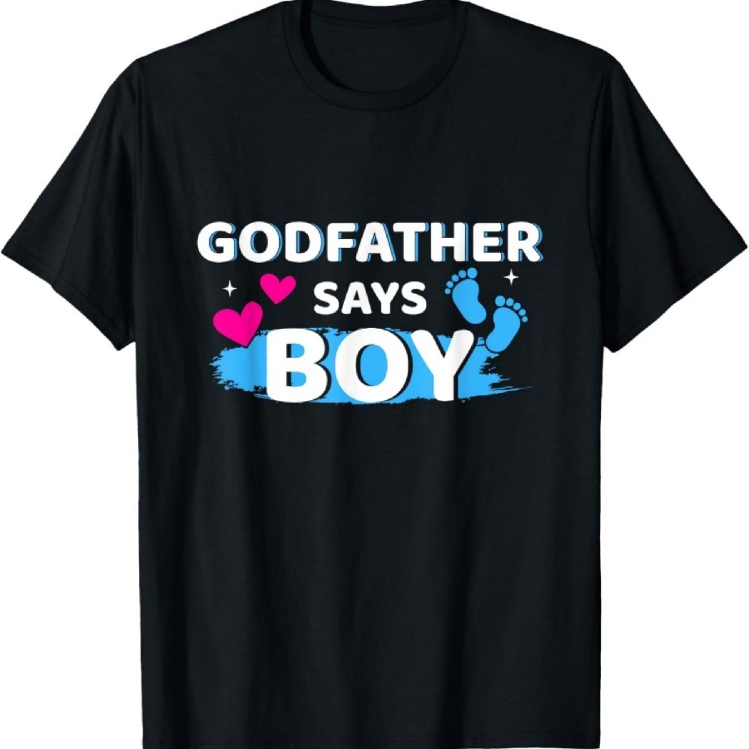 

Gender reveal godfather says boy matching family baby party T-Shirt XXXXXL чорний