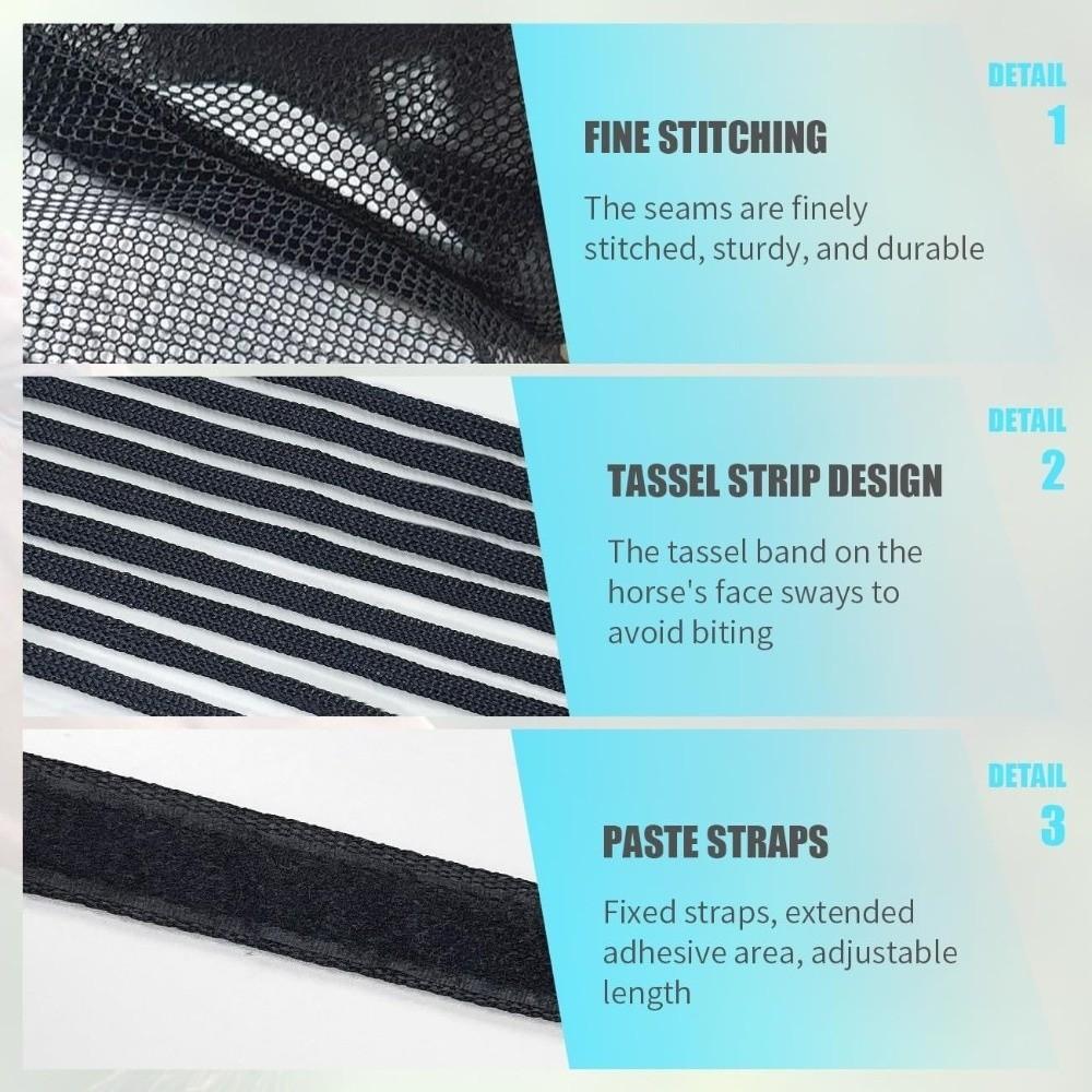 With Tassels Fly Protector Mask Breathable Mesh Horse Fly Cover Equine Mask Outdoor Grazing