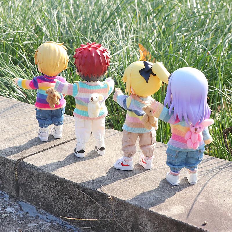 OB11 Doll Clothes Cute Bear Rabbit Collar Short Sleeve Shorts Coat for Obitsu11, Molly, GSC, YMY, 1/12bjd Clothes Accessories