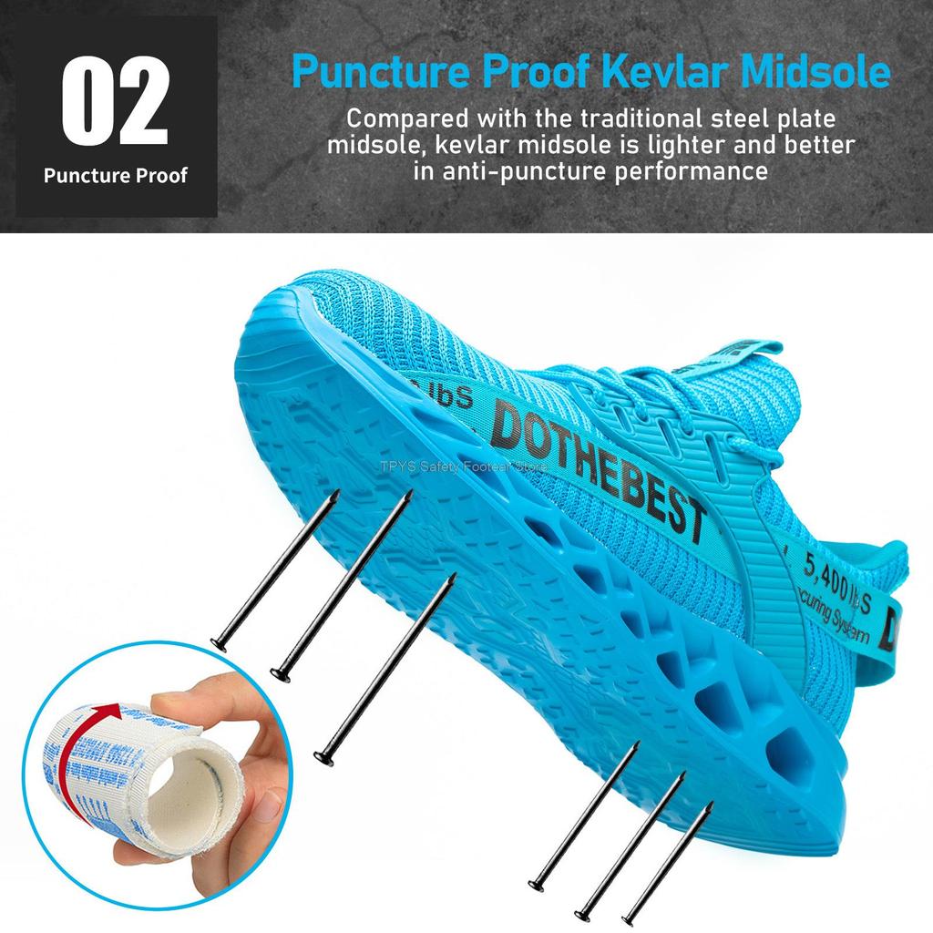Steel Toe Safety Shoes for Men Lightweight Work Sneakers Puncture Proof Women Work Shoes Coustruction Safety Work Boots Unisex