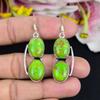 Copper Green Turquoise Gemstone 925 Sterling Silver Jewelry Earring 2.17" KG-1761
