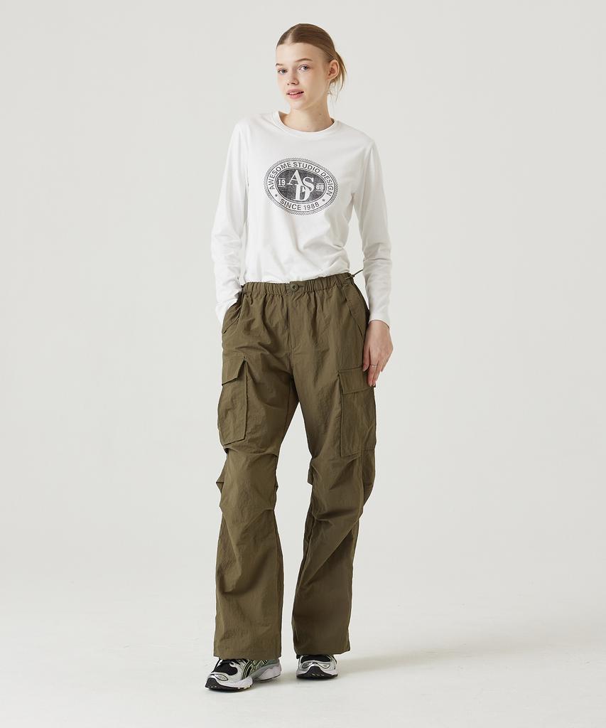 AWESOME STUDIO Long Sleeve Circle Symbol Slim Tee Ivory