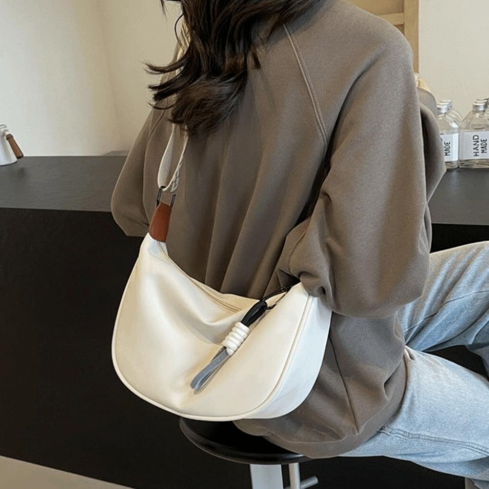 Wide Shoulder Strap Women Crossbody Bag Fashion Style Commuting Design Single Shoulder Bag All-match Simple Oxford Dumpling Bag