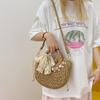Small Fresh Flower Woven Bag 2025 New Style Seaside Vacation Beach Shoulder Portable Straw Vegetable Basket