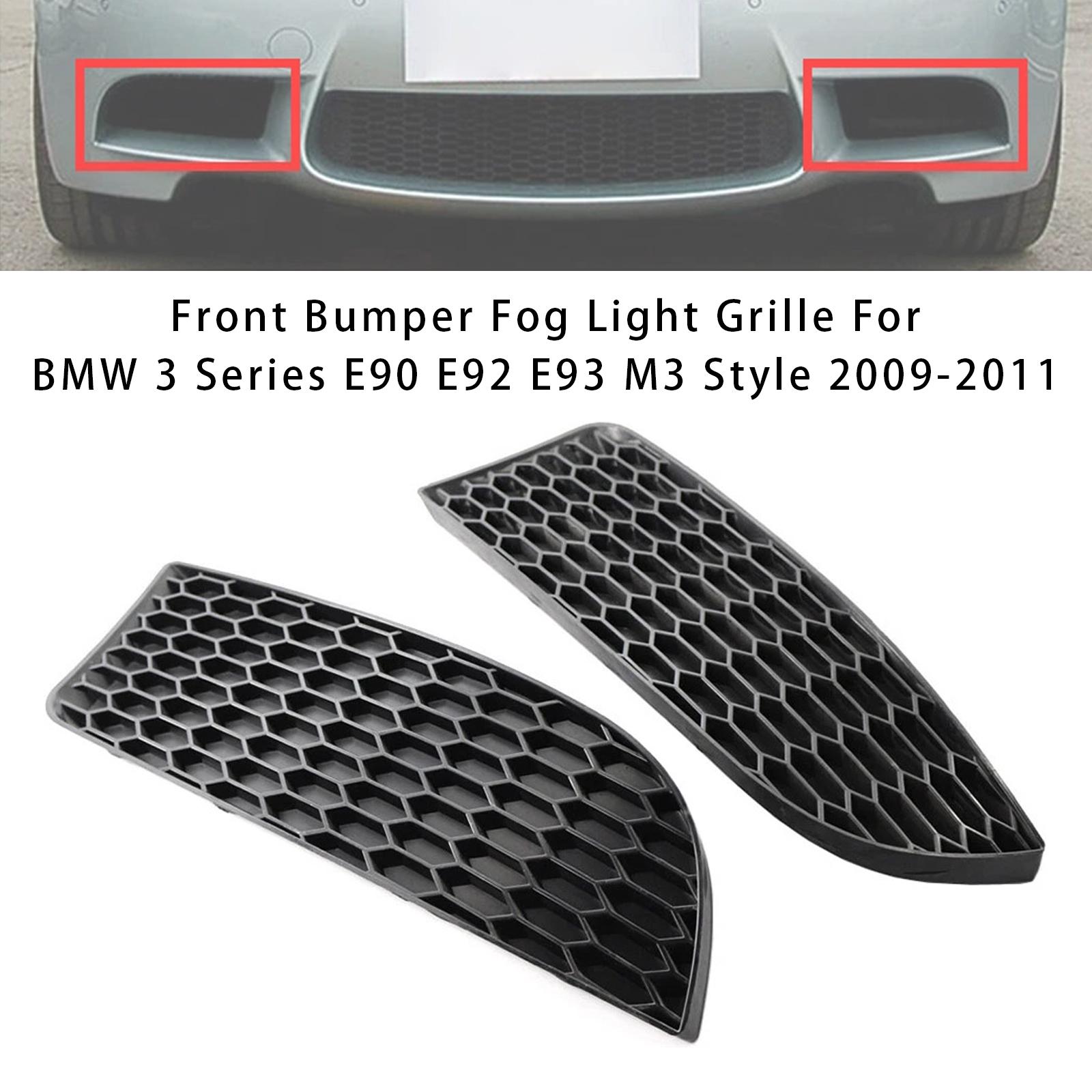 Front Bumper Fog Light Grille For BMW 3 Series E90 E92 E93 M3 Style 2009-2011