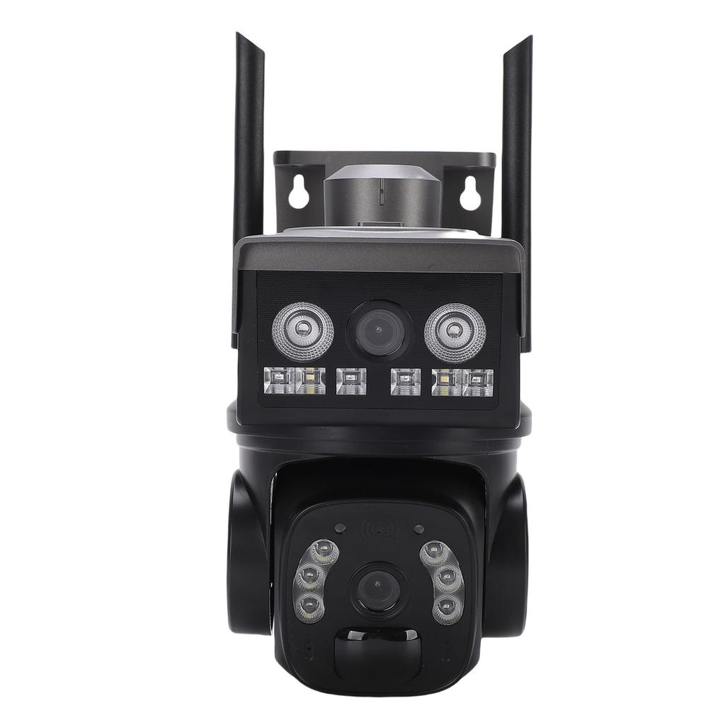 Solar Outdoor Camera Water Proof Motion Detection Low Power Consumption Double Lens 360 Degrees  View 4G Wireless