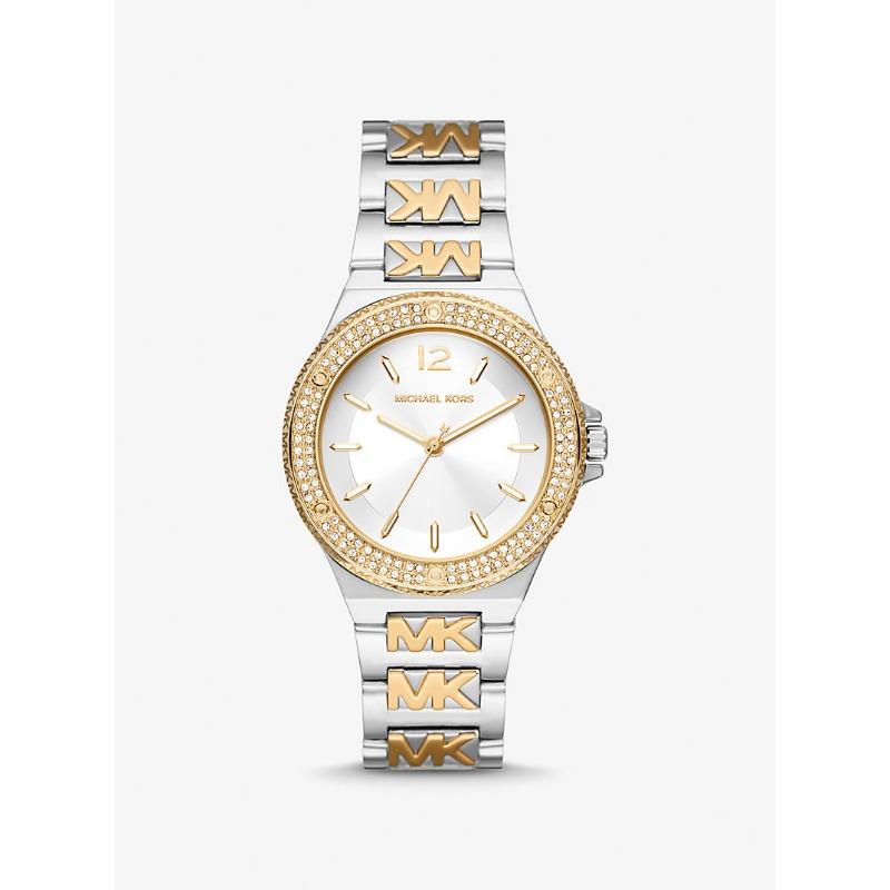 Michael Kors Lennox Pavé Two-Tone Logo Watch MK7338 золотой