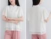Shirt for Short Loose Large Size [EASTEMPO] Women, Sleeve, Summer, Stylish, Chiffon, Fit, Office, Thin, Plain, (JP, Alphabet, L, White)