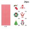 Biodegradable Christmas Paper Straws with and  Tree Artwork Holiday Party Drinkware for Kids Adults