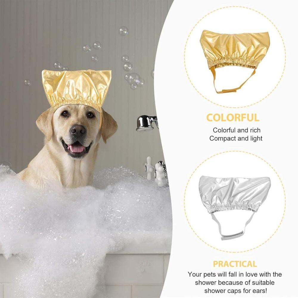 Waterproof Pet Bathing Cap Adjustable Rubber Band Reusable Dog Earmuffs Elastic Headgear Breathable Ear Protection Pet Cap