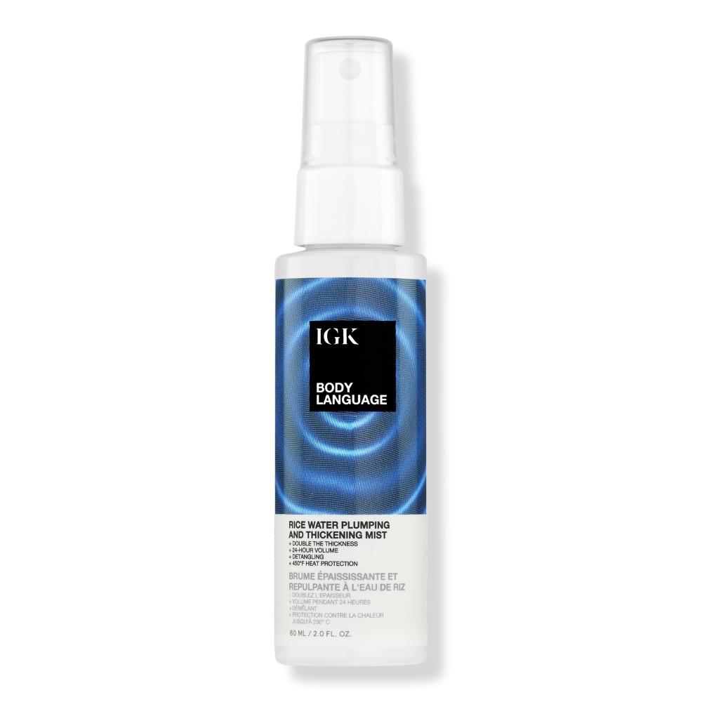 

IGK Travel Size Язык тела, рисовая вода, спрей для объема и утолщения, 2,0 унции