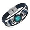 Multi Layer Constellation Leather Bracelet 12 Zodiac Sign Adjustable Fashion Jewelry for Unisex Gift Occasion
