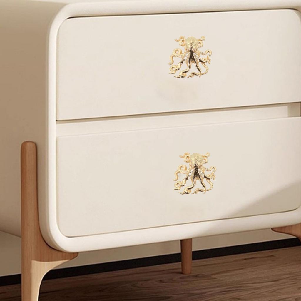 Single Hole Handle Brass Octopus Handle Home Furniture Long-Lasting Use Luxurious Gold Color Rust-Proof Stylish Design