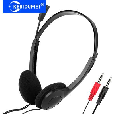 3.5mm Wired Headsets with Mic Operator Headphones Noise Reduction Earphone Adjustable Headband for Operator School Student