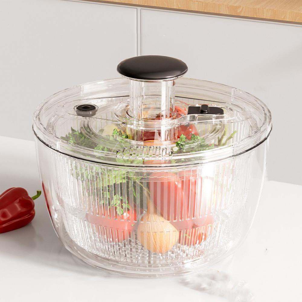 Rotating Salad Spinner Large Capacity Fruit Drain Basket Vegetable Fruit Washer  Kitchen Use