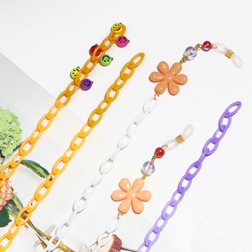 4pcs 40cm Bright Color Acrylic Fashion Link Sunglasses Chain Beads For DIY Jewelry Making Sunglasses Accessories