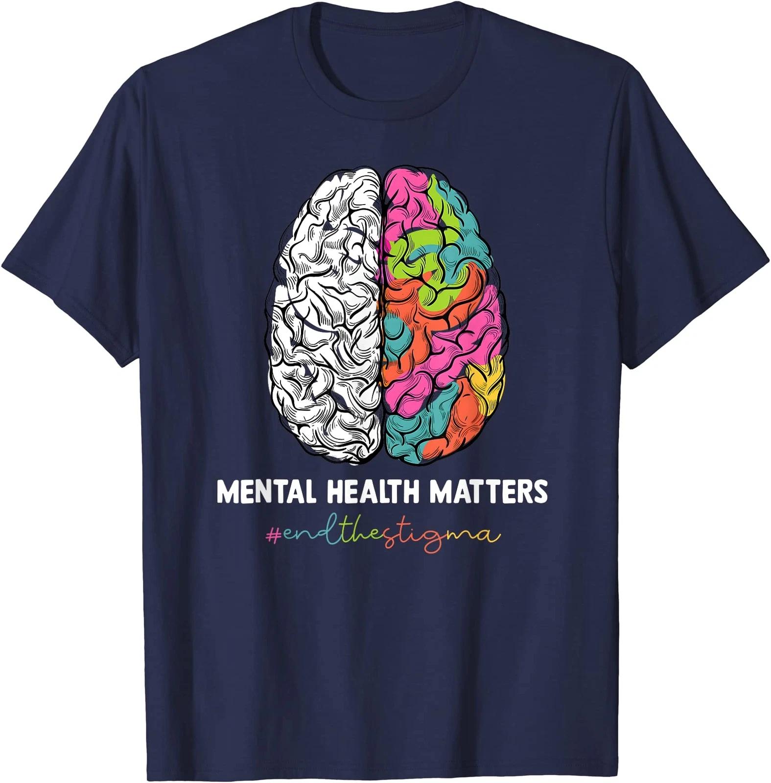 End The Stigma Mental Health Matters Mental Awareness Unisex T-Shirt M