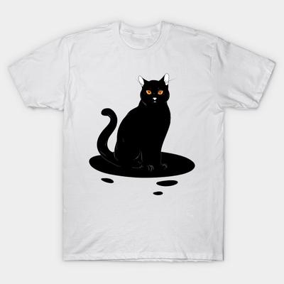 T Shirt Women Black Cat Harajuku Print Kawaii Tshirt Summer Short Sleeve Female T-Shirt Top Tee