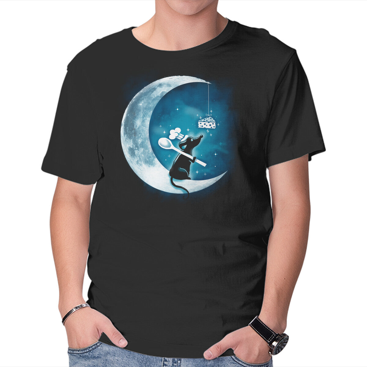 Unisex Crew Neck T-Shirt Dream Mouse Graphic Short Sleeve Casual Tee S