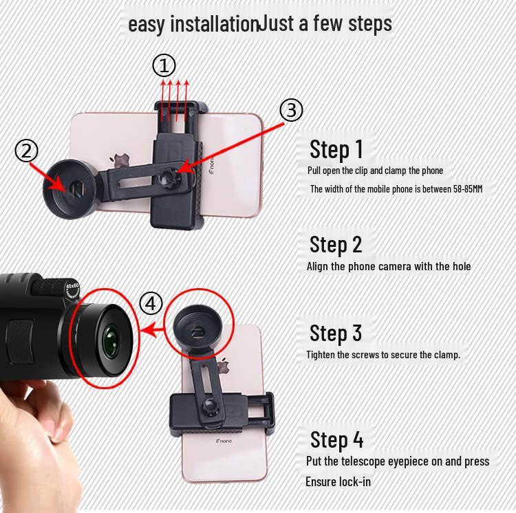 High-Magnification HD Night Vision Monocular for Stargazing & Moon Photography – Dual-Use Day/Night with Mobile Phone Integration for Adults