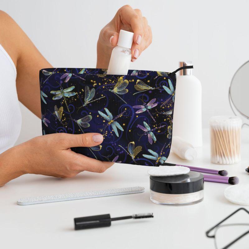 Custom Dragonfly Galaxy Cosmetic Bag Women Cute Large Capacity Makeup Cosmetic Organizer Case Beauty Storage Toiletry Bags