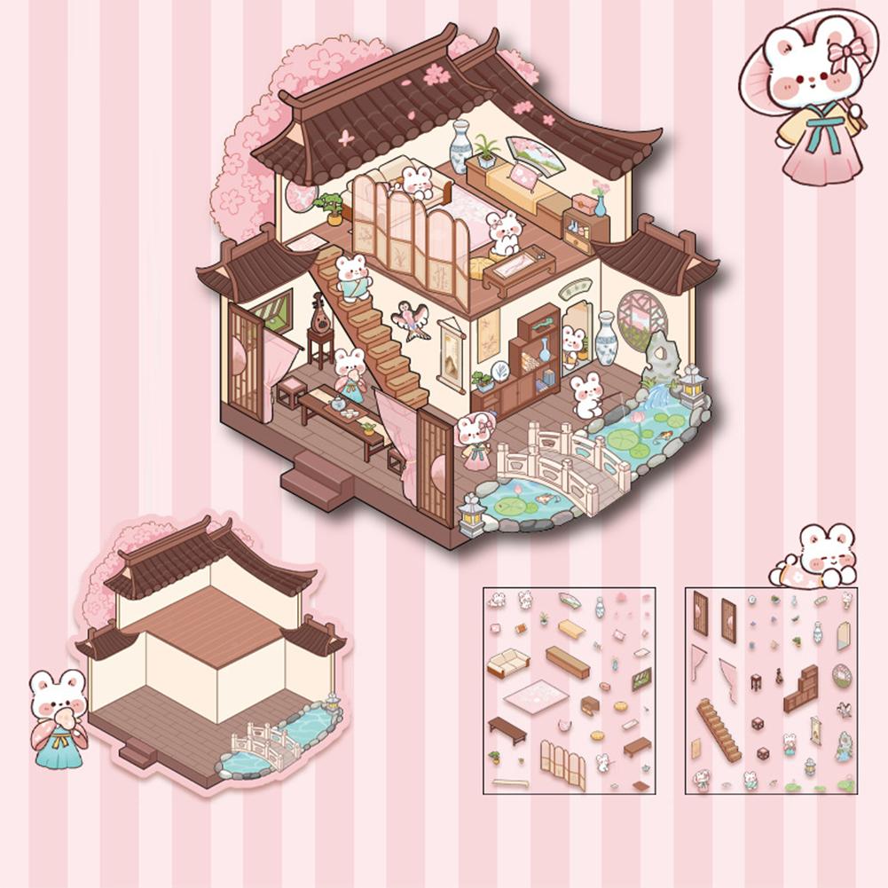 

1 комплект креативных 3D-наклеек для симуляции кабины, милые мультяшные наклейки ручной работы для ландшафтного дизайна, наклейки для укладки сцен M