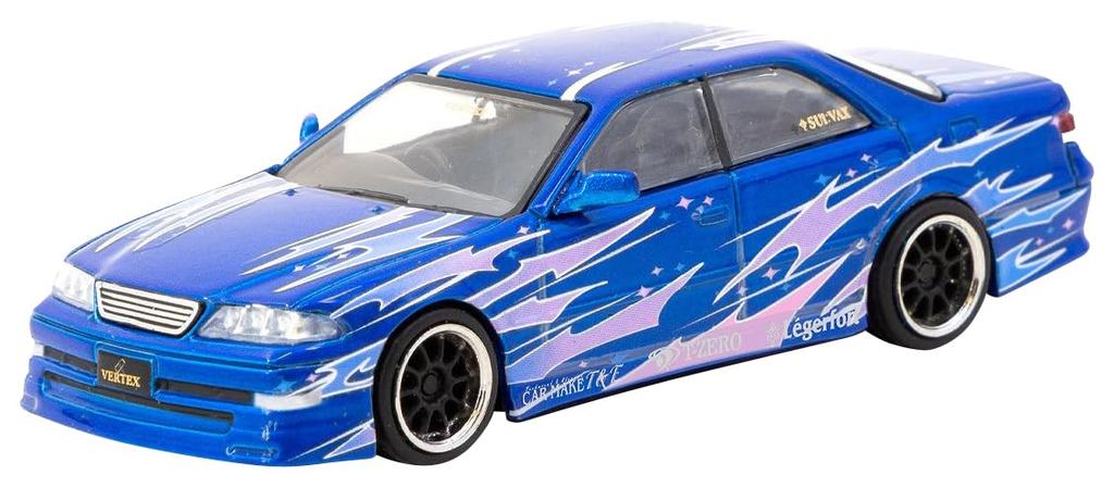 Speedmaster Japan TARMACWORKS Scale VERTEX Toyota Mark II JZX100 Blue Metallic Finished Model 1/64 T64G-024-BL