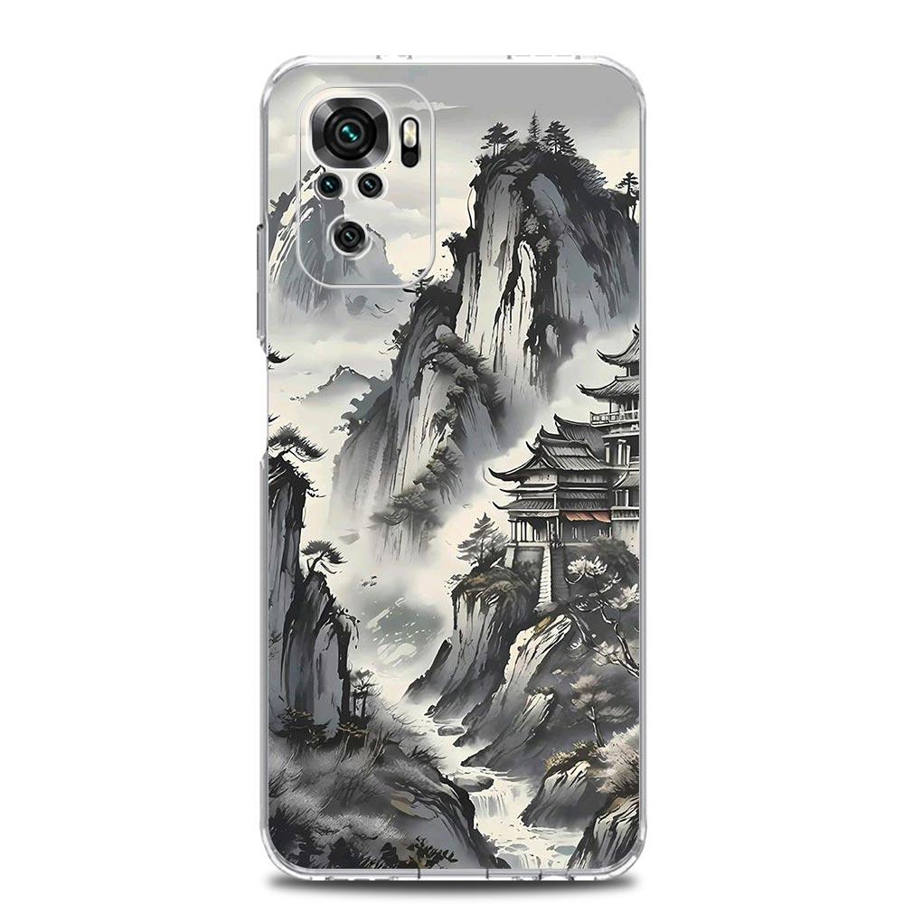 Phone Case For Xiaomi Redmi Note 13 12 5G 9S 9 8 10 11 Pro Plus 4G 9T 13C 12C 10C 9C 9A 7 Pro Clear Cover Landscape Art