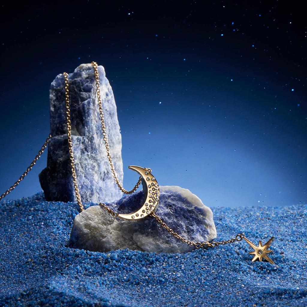 Olivia Burton Celestial North Star Moon Gold Necklace Officially Licensed & (obj24100064) - Women's,