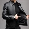 Autumn Leather Leather Jacket Men's Solid Color Lapel Leather Jacket Men's Leather Top Coat