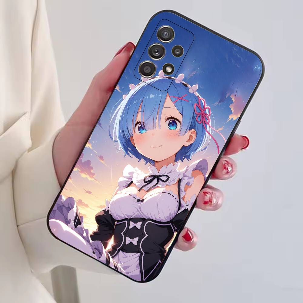 Rem Anime Girl Re Zero Phone Case For Samsung S25,S24,S21,S22,S23,S30,Ultra,S20,Plus,Fe,Lite,Note,10,Black Cover