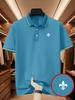 Men's Outdoor Golf Polo Shirt with French Iris Print, Stylish Polo Shirt - Short Sleeve & Collar Casual T-shirt for Sports Golf Business Daily Wear