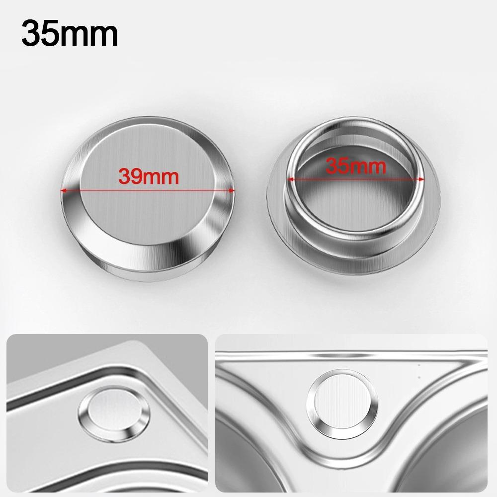 Silver Faucet Hole Cover Stainless Steel Faucet Decorative Covers Drainage Seal Plug  Bathroom