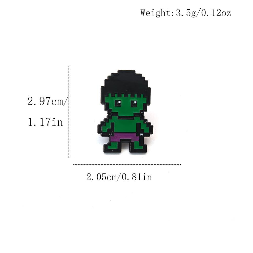 Pixel Avengers Brooch: Creative Spider-Man & Iron Man Superhero Badge