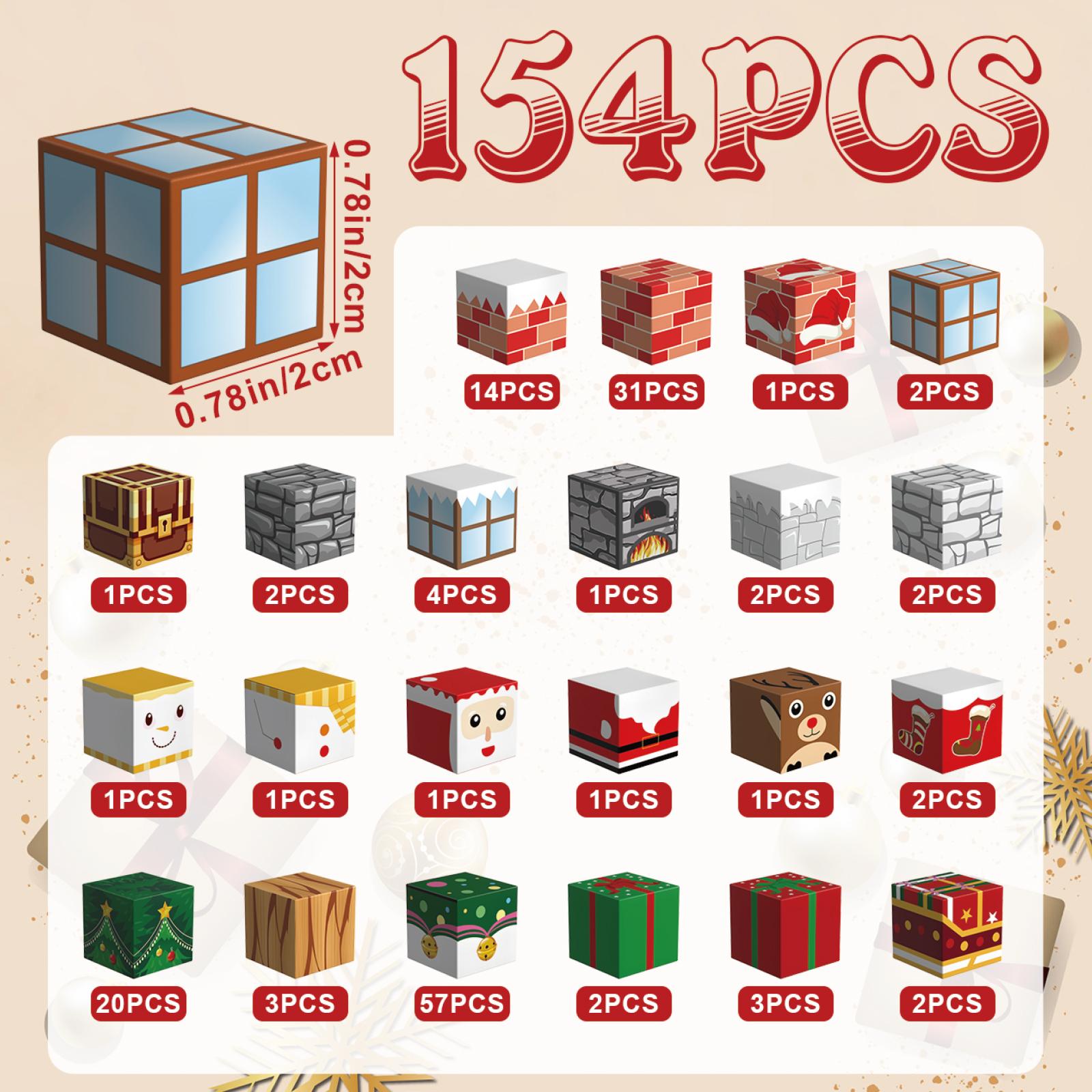 

TOYLINX Magnetic Building Blocks For Kids 154PCS Stem Sensory magnet cubes building Toys Diy Model Kit Chrismas Snow House