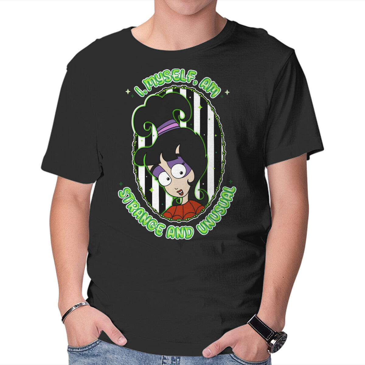 Unisex Crew Neck T-Shirt I Myself Am Strange And Unusual Graphic Short Sleeve Casual Tee XXXXL