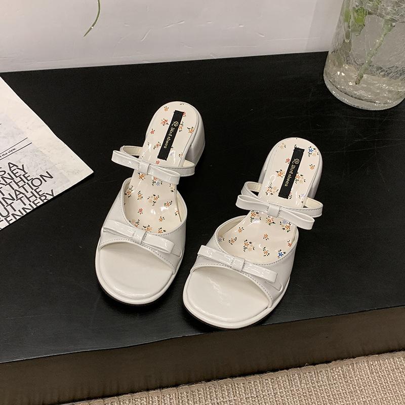 Wedge Heel Sandals Women's 2025 New Summer Wear with Cool Slippers with Skirts, Beautiful French High-heeled Slippers