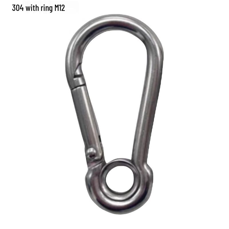 Stainless Steel Spring Hook Carabiner with Ring