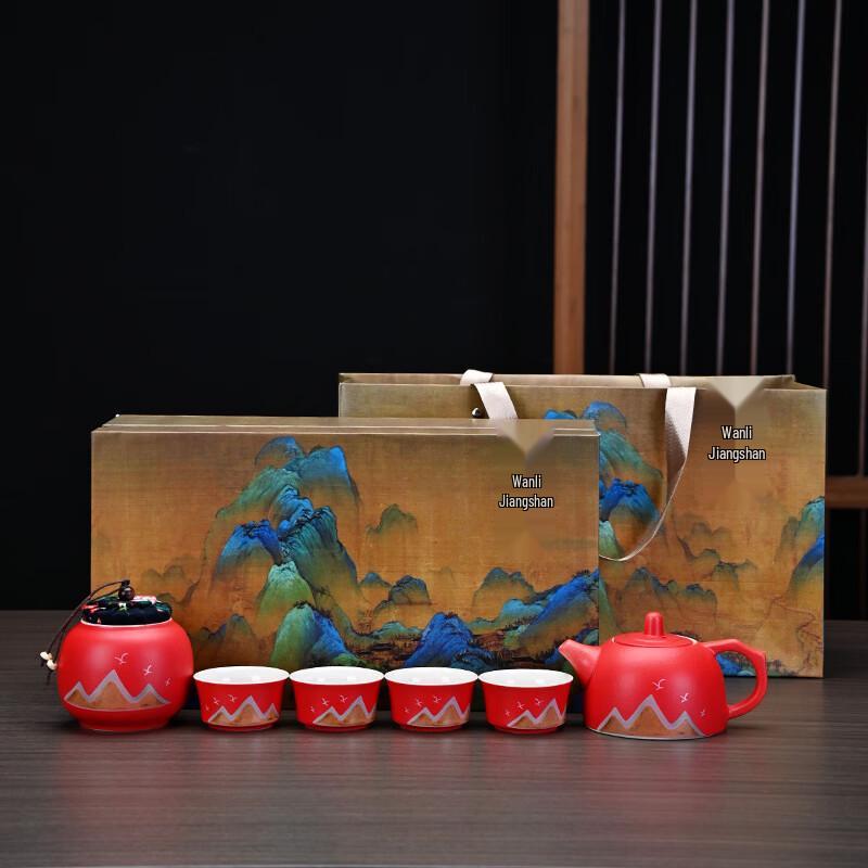 Dehua Ceramic Tea Set - Qianli Jiangshan Series