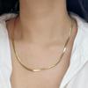 Unisex Snake Chain Necklace Choker Stainless Steel Herringbone Gold Color Fashion Jewelry Gift for Her Women and Men