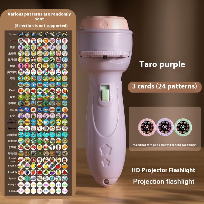 Projection Flashlight Early Education Puzzle Development Toy 24/48 Patterns Cartoon Projector Torch Baby Toy Children