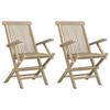 VidaXL Folding Garden Chairs 2pcs Grey 56x61x89cm Teak Wood 362764