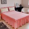 new solid color double-sided milk fleece bed skirt single piece no pillowcase winter flower household bed skirt