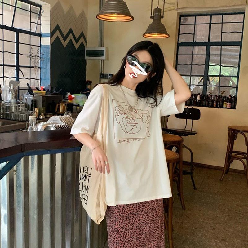 Women's Summer Korean Short-Sleeve Loose-Fit T-Shirt, Round Neck, Versatile Style for Couples and Students