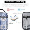 Blue Portuguese Tile Portugal Azulejo Flower Insulated Lunch Bag for Women Kids Leakproof Food Boxes Thermal Lunch Box Tote